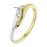 Ring Zirkonia Goud (Bicolor Goud Geel/Wit)
