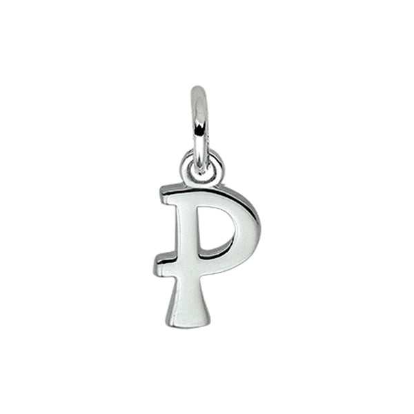 925 Zilveren letter hanger - Letter P - 7 x 12.5 mm