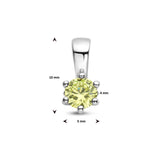 Hanger met Synthetische Geboortesteen Augustus | Groene Zirkonia met Gerhodineerd Zilver - Formaat 5 x 10mm