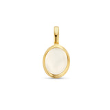 14 Karaat Geelgouden hanger met Maansteen - Formaat 9.5 x 18.5 mm