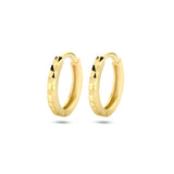 Klapoorringen van Gediamanteerd 14 Karaat Geelgoud - Diameter 10.3mm Breedte 1.5mm