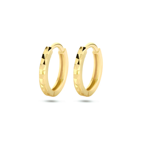 Klapoorringen van Gediamanteerd 14 Karaat Geelgoud - Diameter 10.3mm Breedte 1.5mm
