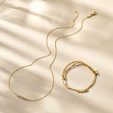 Geelgouden collier lengte 41cm+4 - Vijf Zoetwater Parels 3 mm - 14Krt. Goud