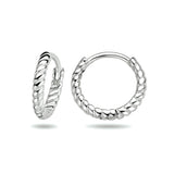 Klapoorringen Gedraaid Gerhodineerd Zilver - Diameter 11 mm