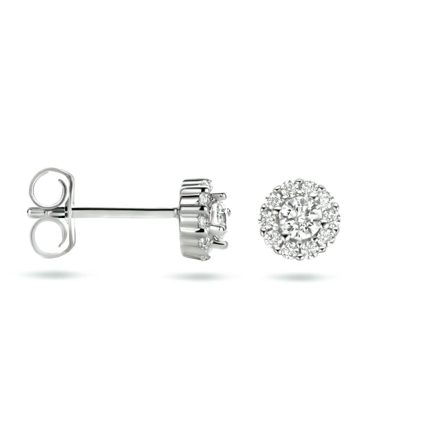 Ronde Oorknoppen van Gerhodineerd Zilver met Zirkonia - Diameter 5.8mm