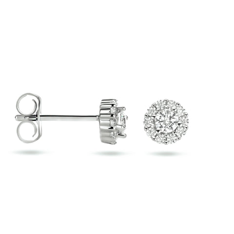 Ronde Oorknoppen van Gerhodineerd Zilver met Zirkonia - Diameter 5.8mm