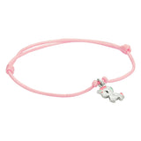 Armband Eenhoorn Zilver Gerhodineerd Met Rubber/Nylon/Leer