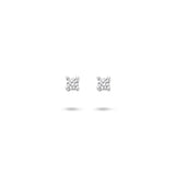 Oorknoppen van Gerhodineerd Zilver met Zirkonia 2x2mm