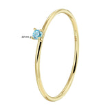 Aanschuifring Blauw Zirkonia Goud (Geelgoud)