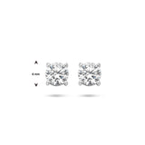 Oorknoppen van Gerhodineerd Zilver met Zirkonia 6x6mm