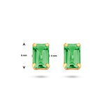 Oorknoppen van 14 Karaat Geelgoud met Groen Agaat 1.02 ct (2 x 0.51 ct).