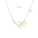 Geelgouden collier lengte 41cm+4 - Element Ankerschakels - Anker 0.9 mm - 14Krt. Goud