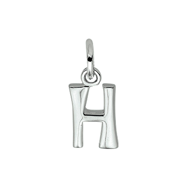 925 Zilveren letter hanger - Letter H -7 x 12 mm