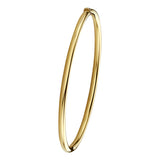 Damesarmband, Bangle van 14 Karaat Geelgoud, Ronde buis met scharnier - Diameter 60mm