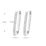 Klapoorringen Paperclip Diamant 0.22ct (2x 0.11ct) H Si Goud (Witgoud)