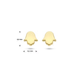 Oorknoppen Handje Van Fatima 14 Karaat Geelgoud - Formaat 4.1x4.4mm