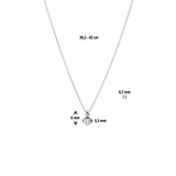 Witgouden collier lengte 39.5cm+2.5 - Anker 0.7 mm - Diamant 0.05ct - 14Krt. Goud