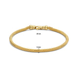 Damesarmband 3mm van 14 Karaat Geelgoud, Popcorn Schakel - Lengte 19cm