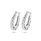 Oorringen van Gerhodineerd Zilver met Gedraaide Buis 4mm - Diameter 21.5mm