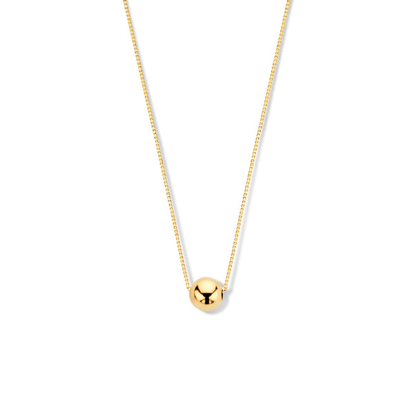 Geelgouden collier lengte 40cm+1.5 - Hanger Bol 0,5 mm - Venetiaans 0.5 mm - 14Krt. Goud