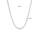 Damescollier, Schakelketting Fantasieschakels 4.3mm - Lengte 40+4cm