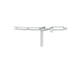 Damescollier van Gerhodineerd Zilver, Paperclip schakel plat 4.3mm - Lengte 42+2cm