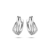 Klapoorringen van Gerhodineerd Zilver Glanzend en Mat - Formaat 5.5x13.5mm