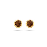 Oorknoppen met Rookkwarts 0.50ct (2x 0.25ct), 14 Karaat Geelgoud - Diameter 4.5mm