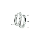 Klapoorringen 2,5mm Zirkonia Zilver Gerhodineerd