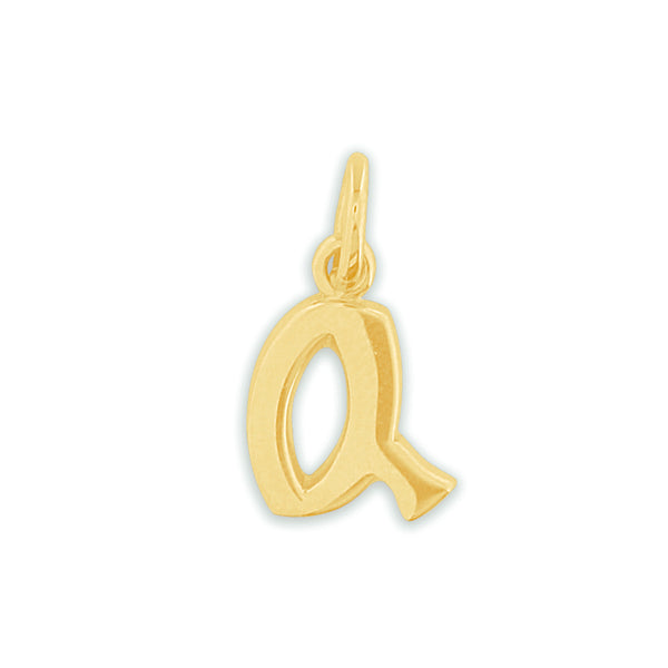 14 Karaat Geelgouden hanger - Letter Q - 9 x 15 mm