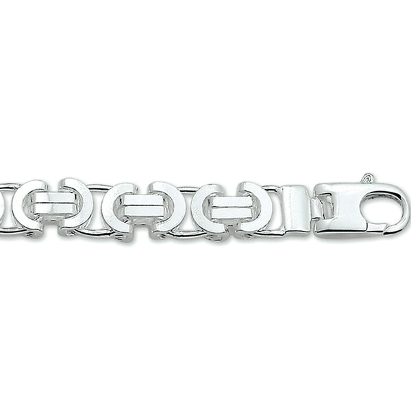 Herenarmband 8.5mm van 925 Zilver, Platte Koningsschakel - Lente 21cm