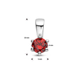 Hanger met Synthetische Geboortesteen Januari | Rode Zirkonia met Gerhodineerd Zilver - Formaat 5 x 10mm