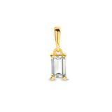 14 Karaat Geelgouden Hanger met Zirkonia - Formaat 5x12mm