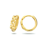 14 Karaat Geelgouden Klapoorringen Schakelmotief - Diameter 12.5mm en Breedte 3.5mm