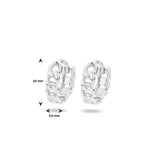 Klapoorringen met een Schakelmotief van Gerhodineerd Zilver - Formaat 3x10mm