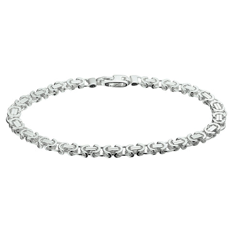 Herenarmband 5.5mm van 925 Zilver, Platte Koningsschakel - Lente 20cm