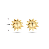 Oorknoppen van 14 Karaat Geelgoud Zon 6.5mm