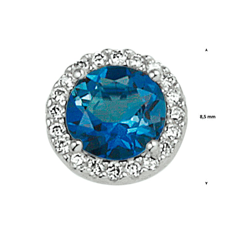 Hanger London Blue Topaas 1.00ct En Diamant En 0.10ct G Vsi Goud (Witgoud)