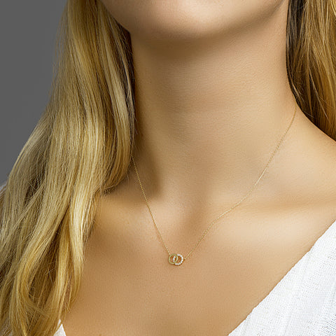 Geelgouden collier lengte 40cm+4 - Zirkonia 0,8 mm - 14Krt. Goud