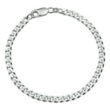 Herenarmband 4.3mm van 925 Zilver, Gourmet 6 zijdes geslepen - Lengte 20mm