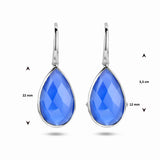 Oorhangers Franse Haak Gerhodineerd Zilver met Lapis 14.12ct (2x 7.06ct)