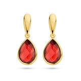 Oorhangers met Granaat 4.40ct (2x 2.20ct), 14 Karaat Geelgoud