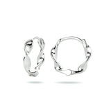 Klapoorringen Gedraaid Gerhodineerd Zilver - Diameter 13.5 mm