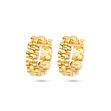 14 Karaat Geelgouden Klapoorringen Schakelmotief - Diameter 15mm en Breedte 4.5mm