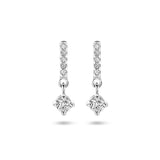 Oorhangers van Gerhodineerd Zilver met Zirkonia - Formaat 4.5x14mm