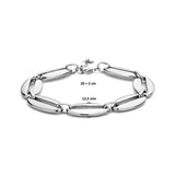 Damesarmband 12,5mm van Gerhodineerd Zilver, Fantasieschakels - Lengte 20+2cm