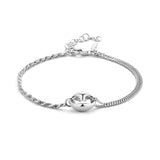 Damesarmband 1.8mm van Gerhodineerd Zilver, Fantasieschakel met Element - Lengte 16+3cm