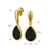 Oorhangers 14 Karaat Geelgoud met Onyx 2x1.68ct