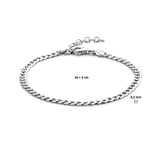 Damesarmband 3.2mm van Gerhodineerd Zilver, Gourmet 8 zijdes geslepen - Lengte 16+3cm