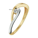 Ring Zirkonia Goud (Bicolor Goud Geel/Wit)